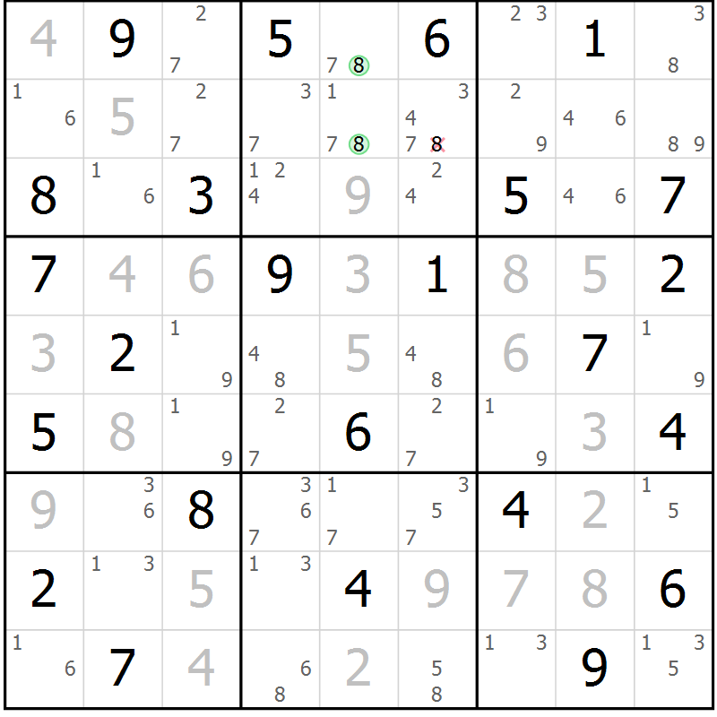 Position des candidats pour la solution de la Gr 66 page 69 du magazine de sudoku Maestro n° 102