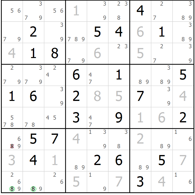 Position des candidats pour la solution de la Gr 71 page 74 du magazine de sudoku Maestro n° 102
