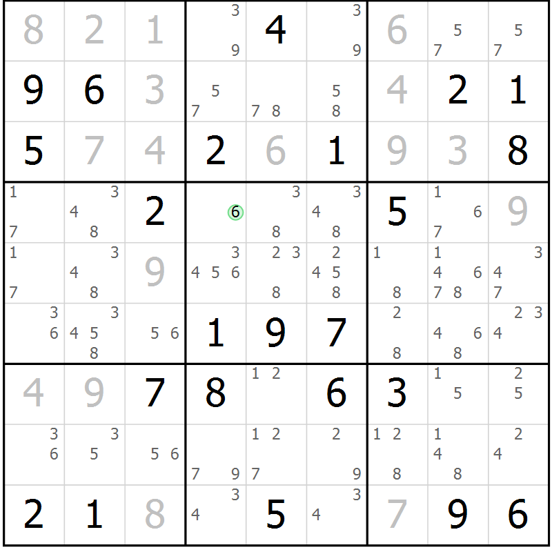 Position des candidats pour la solution de la Gr 81 page 84 du magazine de sudoku Maestro n° 102