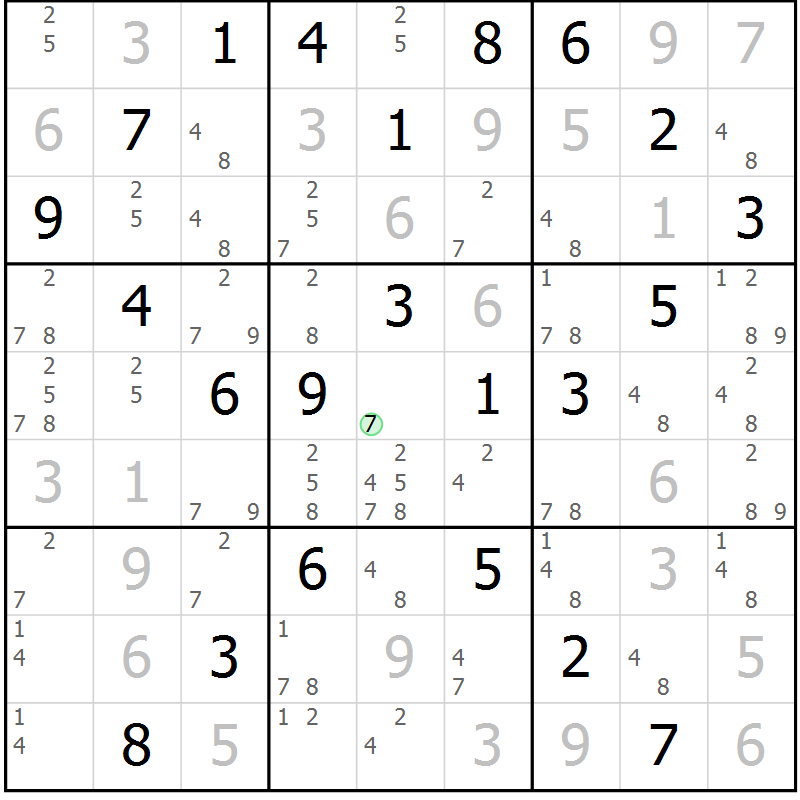 Position des candidats pour la solution de la Gr 14 page 17 du magazine de sudoku Maestro n° 103