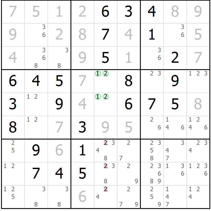 Position des candidats pour la solution de la Gr 17 page 20 du magazine de sudoku Maestro n° 103