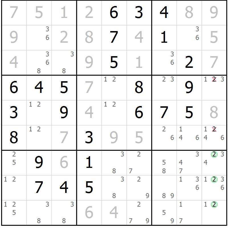 Position des candidats pour la solution de la Gr 17 page 20 du magazine de sudoku Maestro n° 103