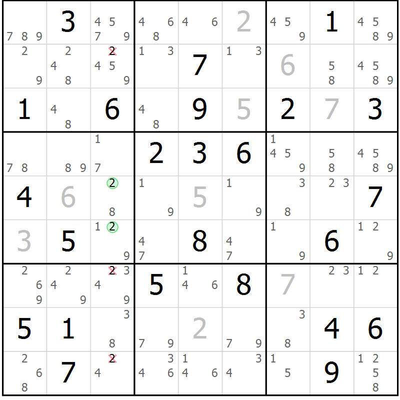 Position des candidats pour la solution de la Gr 24 page 27 du magazine de sudoku Maestro n° 103