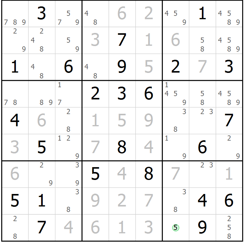 Position des candidats pour la solution de la Gr 24 page 27 du magazine de sudoku Maestro n° 103