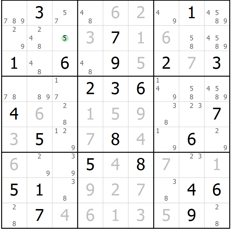 Position des candidats pour la solution de la Gr 24 page 27 du magazine de sudoku Maestro n° 103