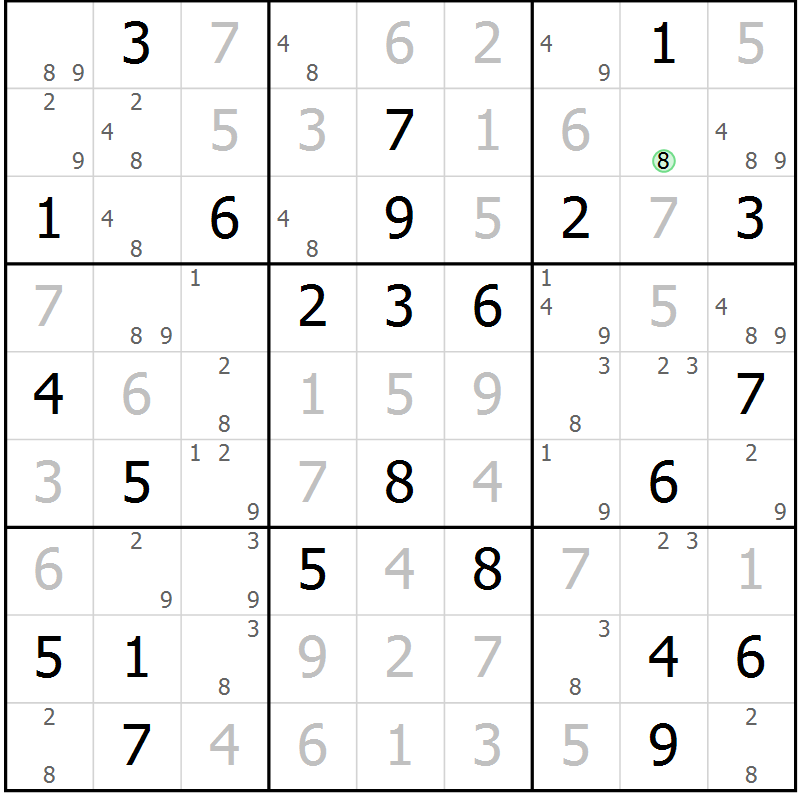 Position des candidats pour la solution de la Gr 24 page 27 du magazine de sudoku Maestro n° 103