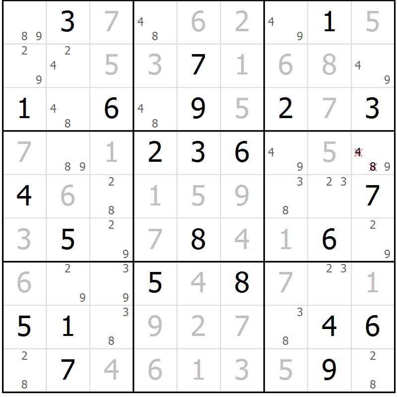 Position des candidats pour la solution de la Gr 24 page 27 du magazine de sudoku Maestro n° 103