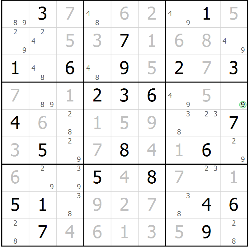 Position des candidats pour la solution de la Gr 24 page 27 du magazine de sudoku Maestro n° 103