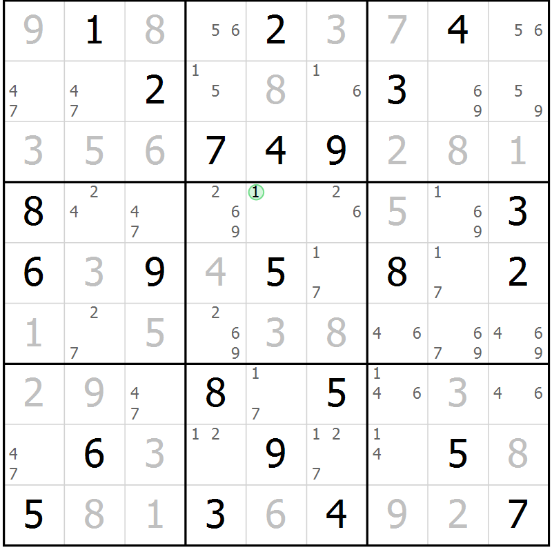 Position des candidats pour la solution de la Gr 29 page 32 du magazine de sudoku Maestro n° 103