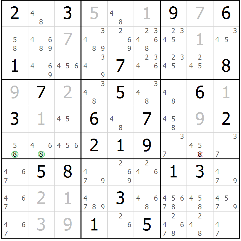 Position des candidats pour la solution de la Gr 32 page 35 du magazine de sudoku Maestro n° 103