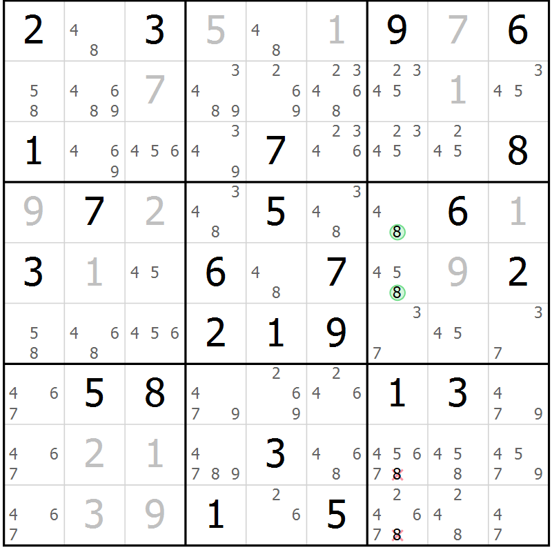 Position des candidats pour la solution de la Gr 32 page 35 du magazine de sudoku Maestro n° 103
