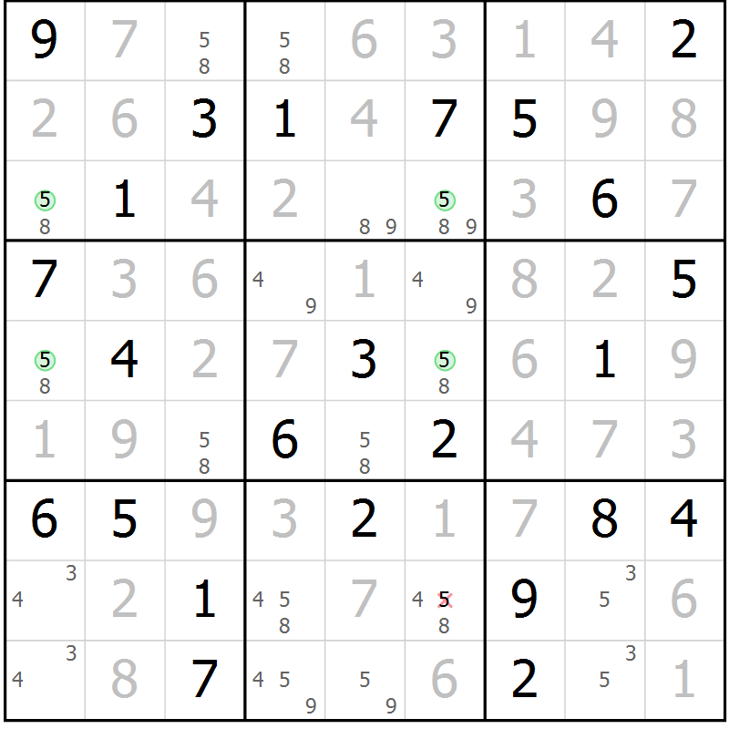 Position des candidats pour la solution de la Gr 34 page 37 du magazine de sudoku Maestro n° 103