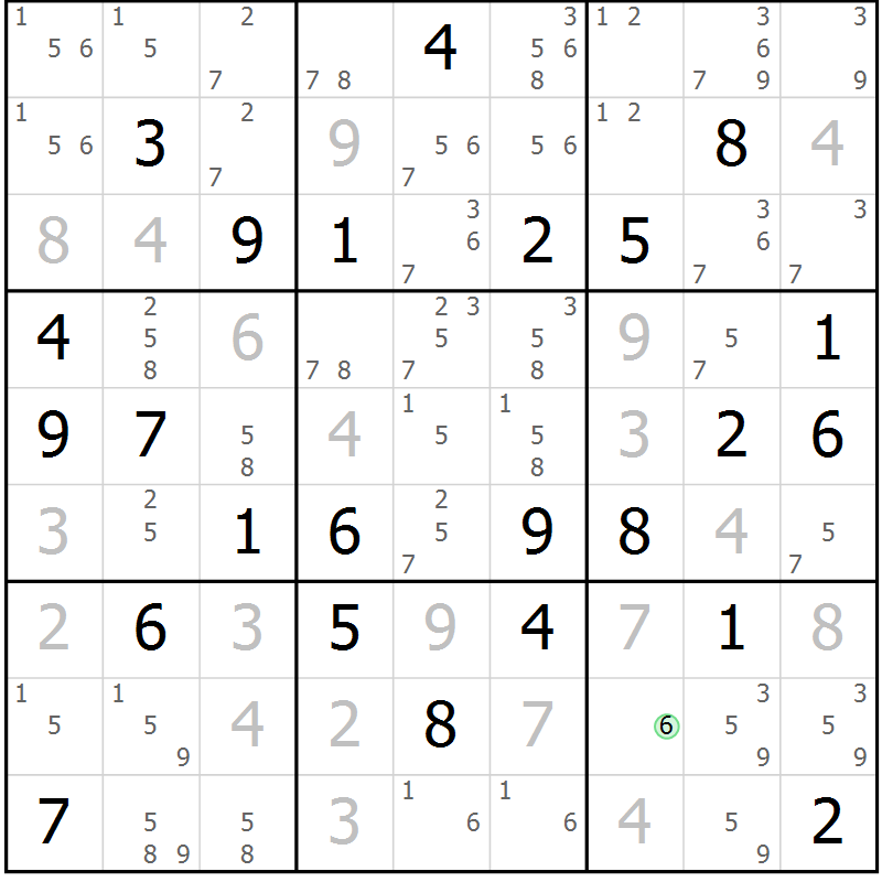 Position des candidats pour la solution de la Gr 40 page 43 du magazine de sudoku Maestro n° 103