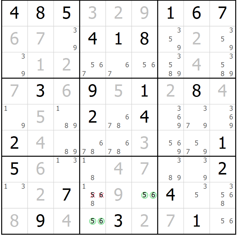 Position des candidats pour la solution de la Gr 41 page 44 du magazine de sudoku Maestro n° 103