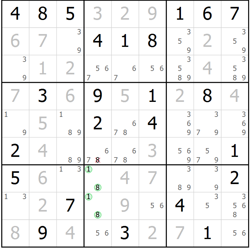 Position des candidats pour la solution de la Gr 41 page 44 du magazine de sudoku Maestro n° 103