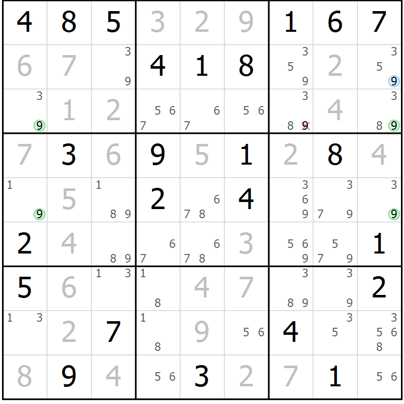 Position des candidats pour la solution de la Gr 41 page 44 du magazine de sudoku Maestro n° 103