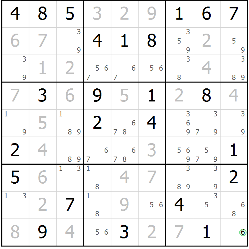 Position des candidats pour la solution de la Gr 41 page 44 du magazine de sudoku Maestro n° 103