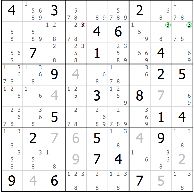 Position des candidats pour la solution de la Gr 47 page 50 du magazine de sudoku Maestro n° 103