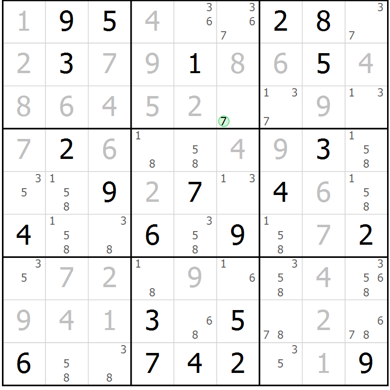 Position des candidats pour la solution de la Gr 53 page 56 du magazine de sudoku Maestro n° 103