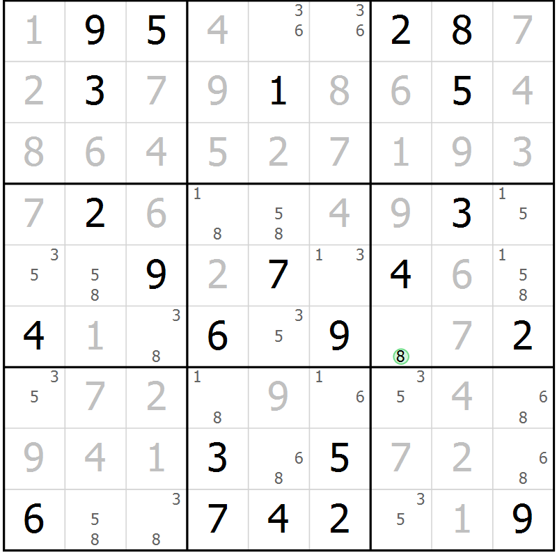 Position des candidats pour la solution de la Gr 53 page 56 du magazine de sudoku Maestro n° 103