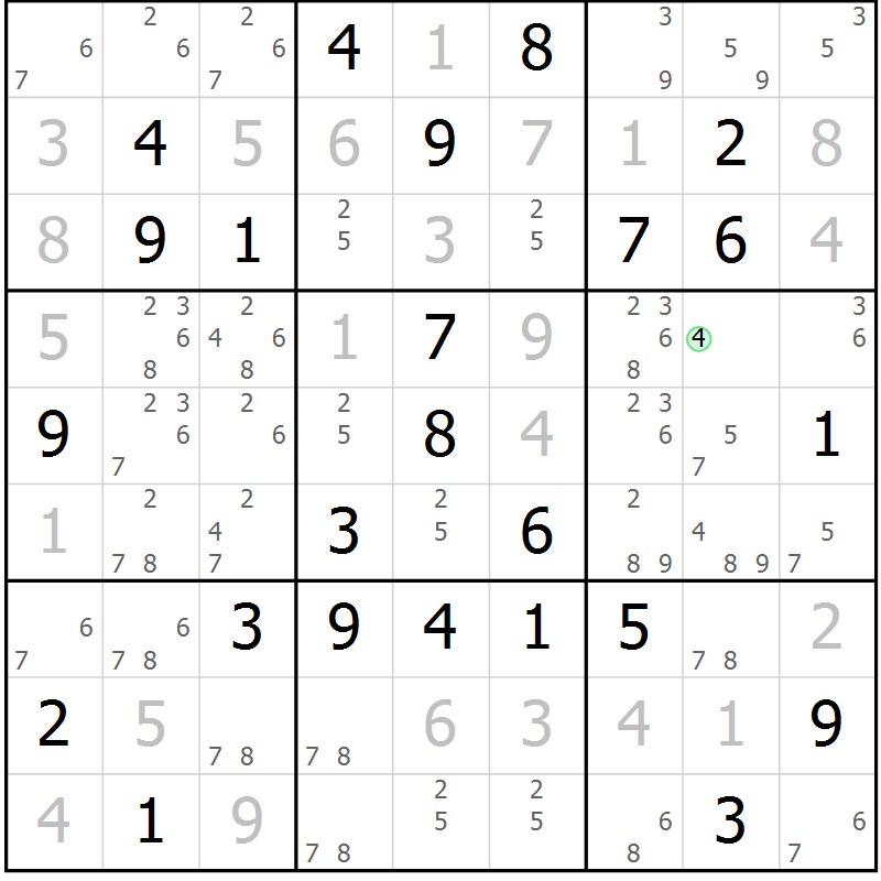 Position des candidats pour la solution de la Gr 66 page 69 du magazine de sudoku Maestro n° 103