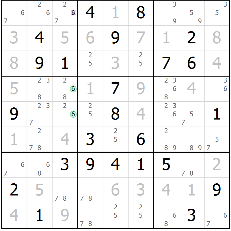Position des candidats pour la solution de la Gr 66 page 69 du magazine de sudoku Maestro n° 103