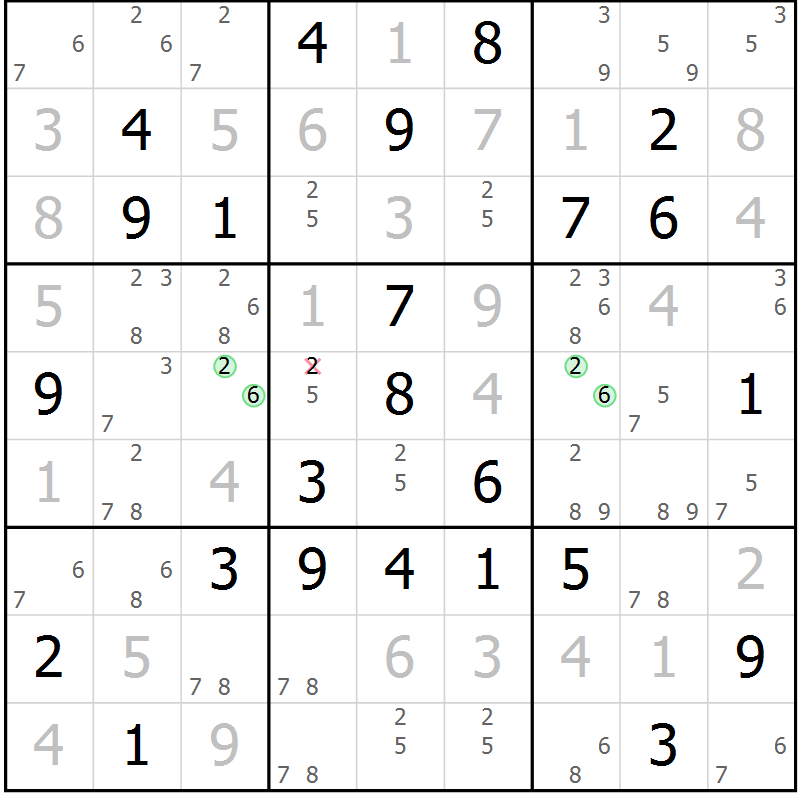 Position des candidats pour la solution de la Gr 66 page 69 du magazine de sudoku Maestro n° 103