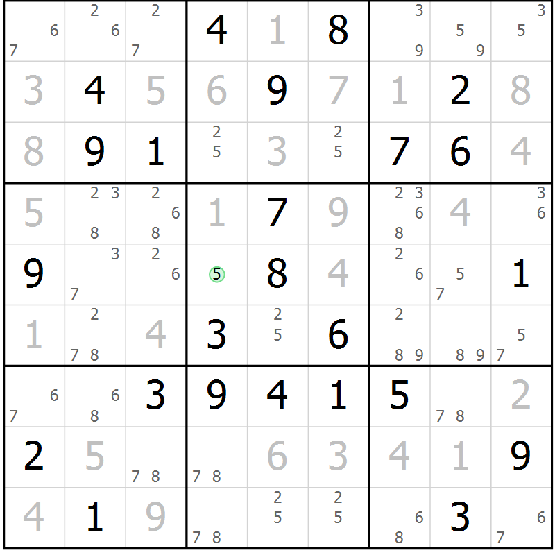 Position des candidats pour la solution de la Gr 66 page 69 du magazine de sudoku Maestro n° 103