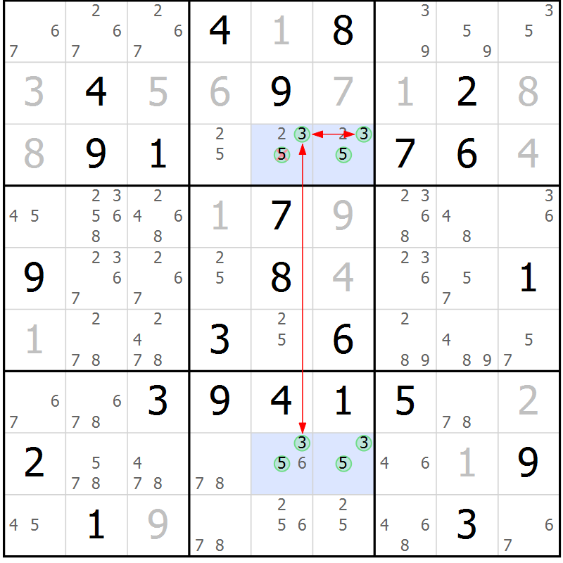 Position des candidats pour la solution de la Gr 66 page 69 du magazine de sudoku Maestro n° 103