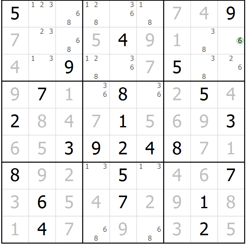 Position des candidats pour la solution de la Gr 14 page 17 du magazine de sudoku Maestro n° 104