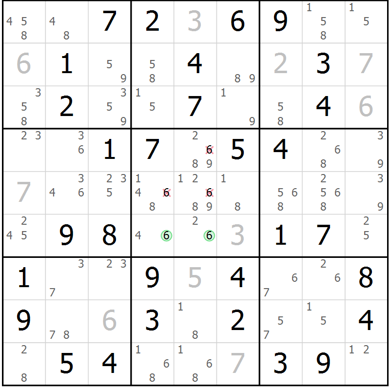 Position des candidats pour la solution de la Gr 20 page 23 du magazine de sudoku Maestro n° 104