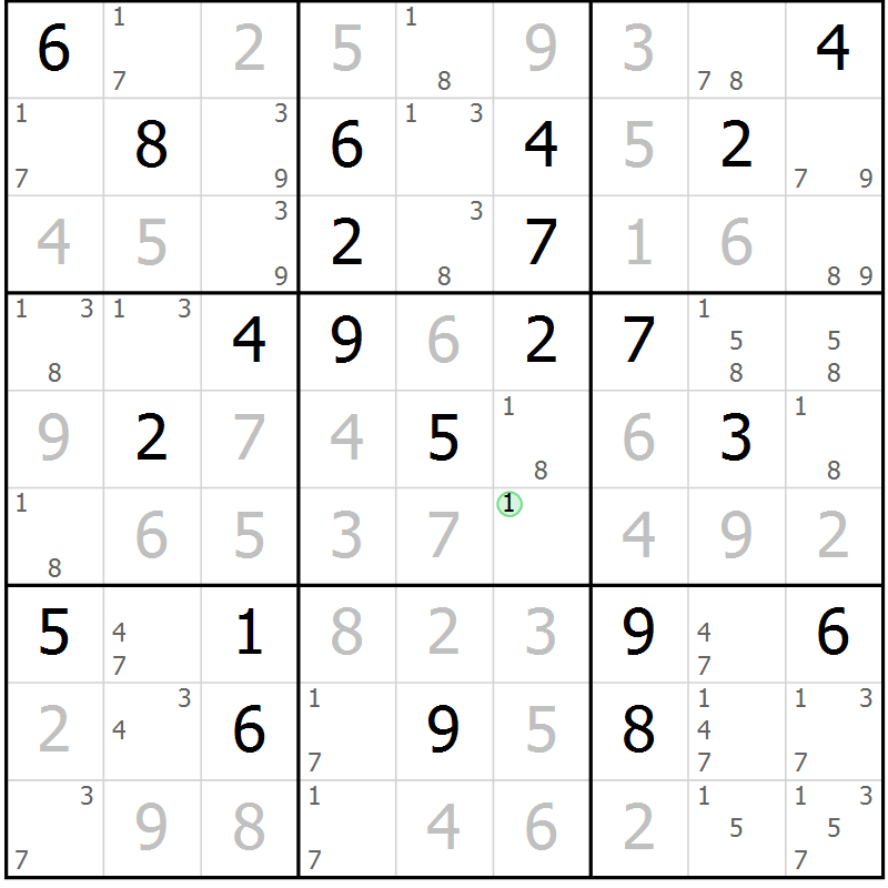 Position des candidats pour la solution de la Gr 35 page 38 du magazine de sudoku Maestro n° 104
