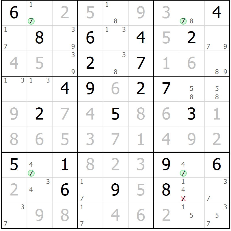 Position des candidats pour la solution de la Gr 35 page 38 du magazine de sudoku Maestro n° 104