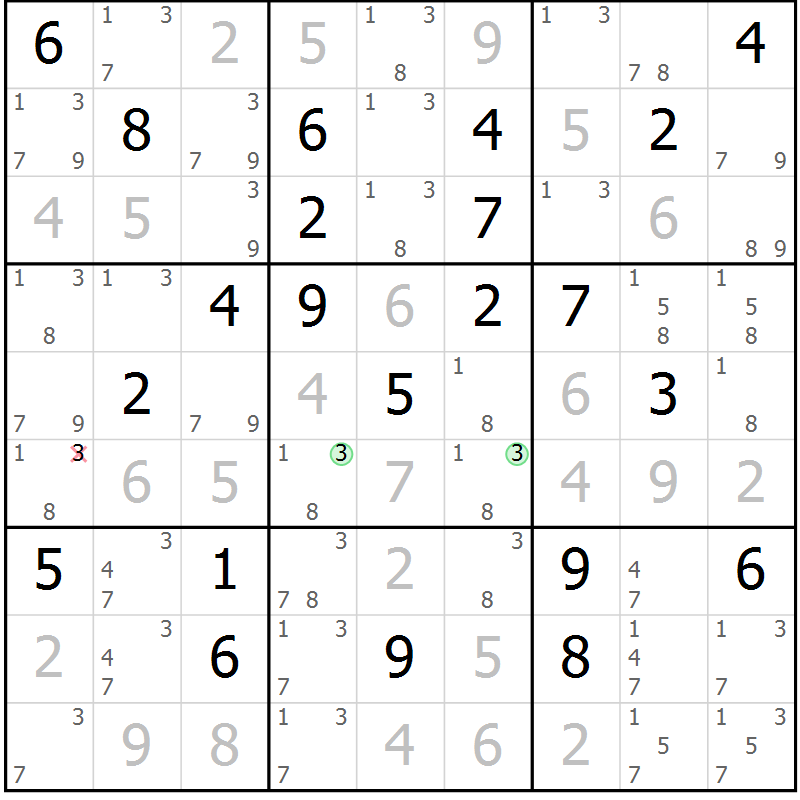 Position des candidats pour la solution de la Gr 35 page 38 du magazine de sudoku Maestro n° 104