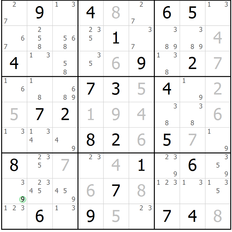 Position des candidats pour la solution de la Gr 44 page 47 du magazine de sudoku Maestro n° 104