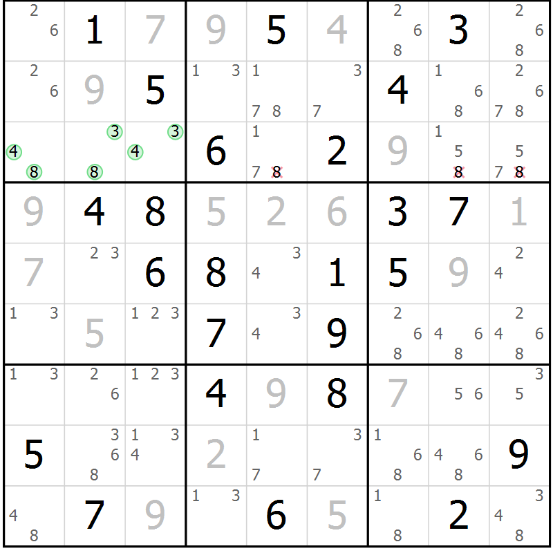 Position des candidats pour la solution de la Gr 52 page 55 du magazine de sudoku Maestro n° 104