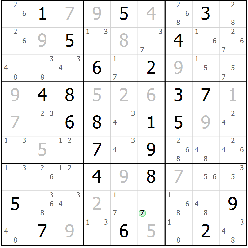 Position des candidats pour la solution de la Gr 52 page 55 du magazine de sudoku Maestro n° 104