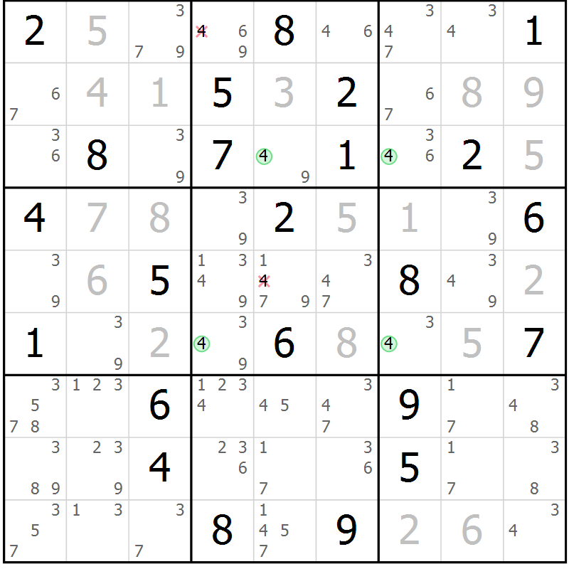 Position des candidats pour la solution de la Gr 62 page 65 du magazine de sudoku Maestro n° 104