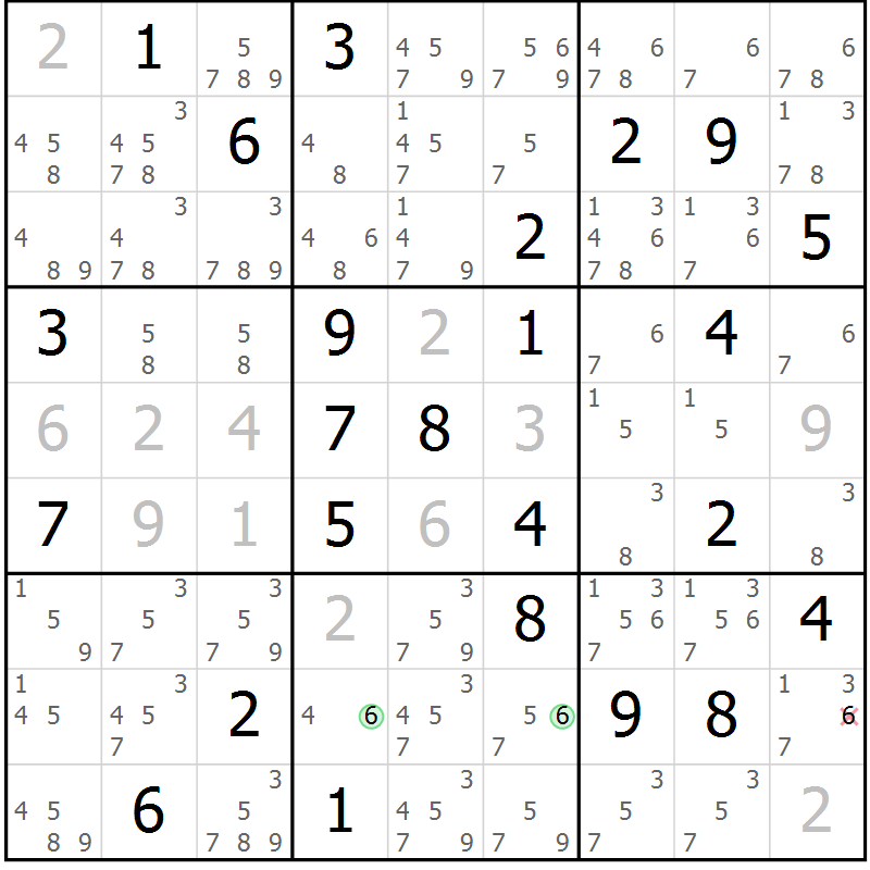 Position des candidats pour la solution de la Gr 79 page 82 du magazine de sudoku Maestro n° 104