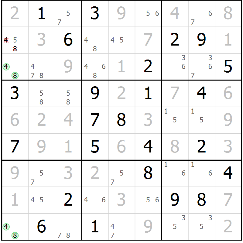 Position des candidats pour la solution de la Gr 79 page 82 du magazine de sudoku Maestro n° 104