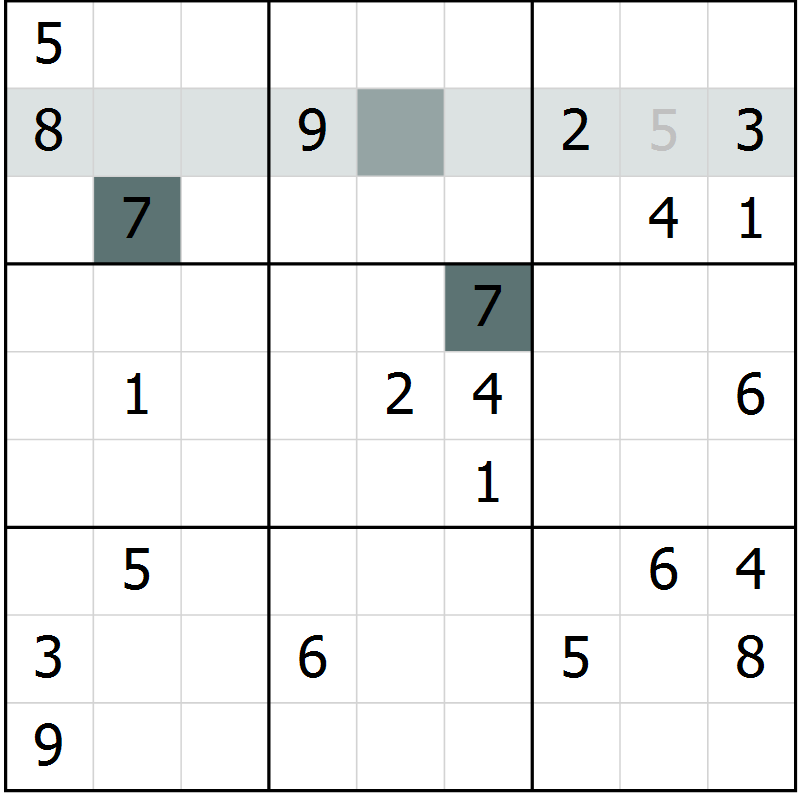 Position des candidats pour la solution de la Gr 1 page 4 du magazine de sudoku Virtuose n° 104