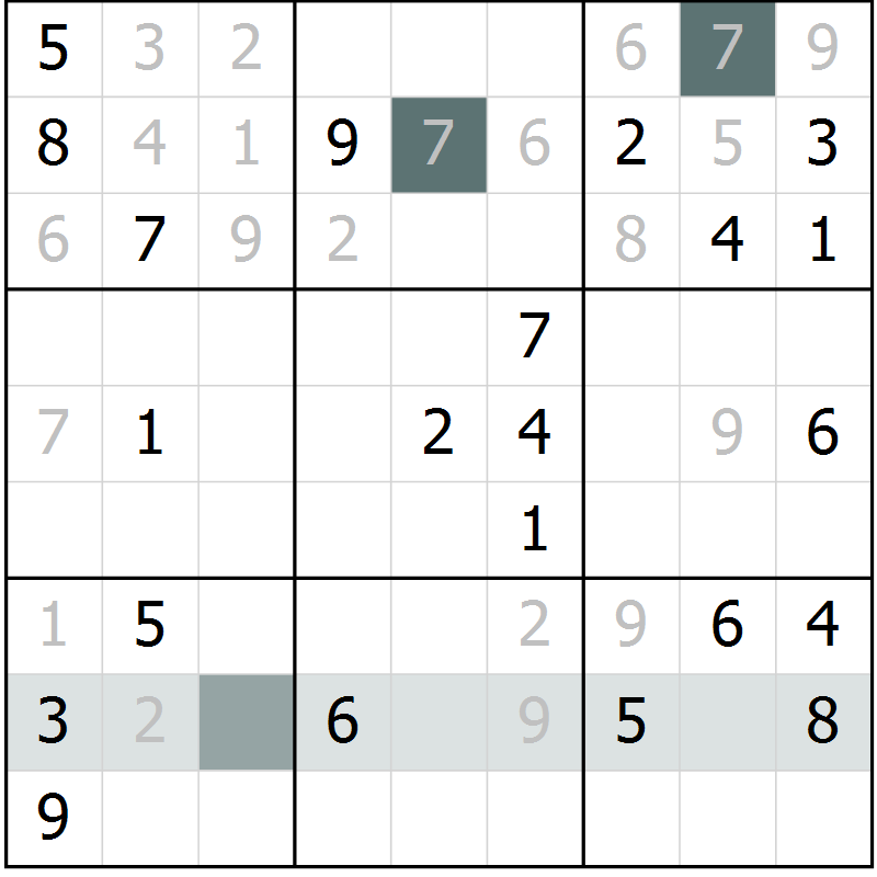 Position des candidats pour la solution de la Gr 1 page 4 du magazine de sudoku Virtuose n° 104