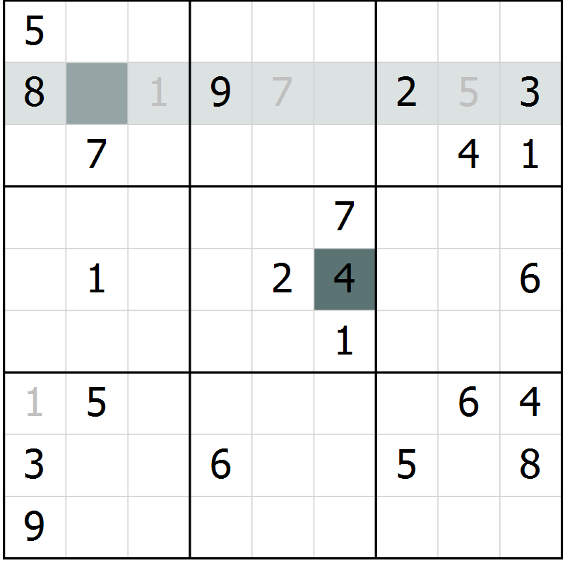Position des candidats pour la solution de la Gr 1 page 4 du magazine de sudoku Virtuose n° 104