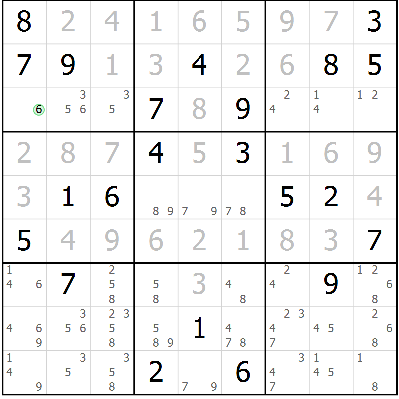 Position des candidats pour la solution de la Gr 12 page 15 du magazine de sudoku Virtuose n° 104