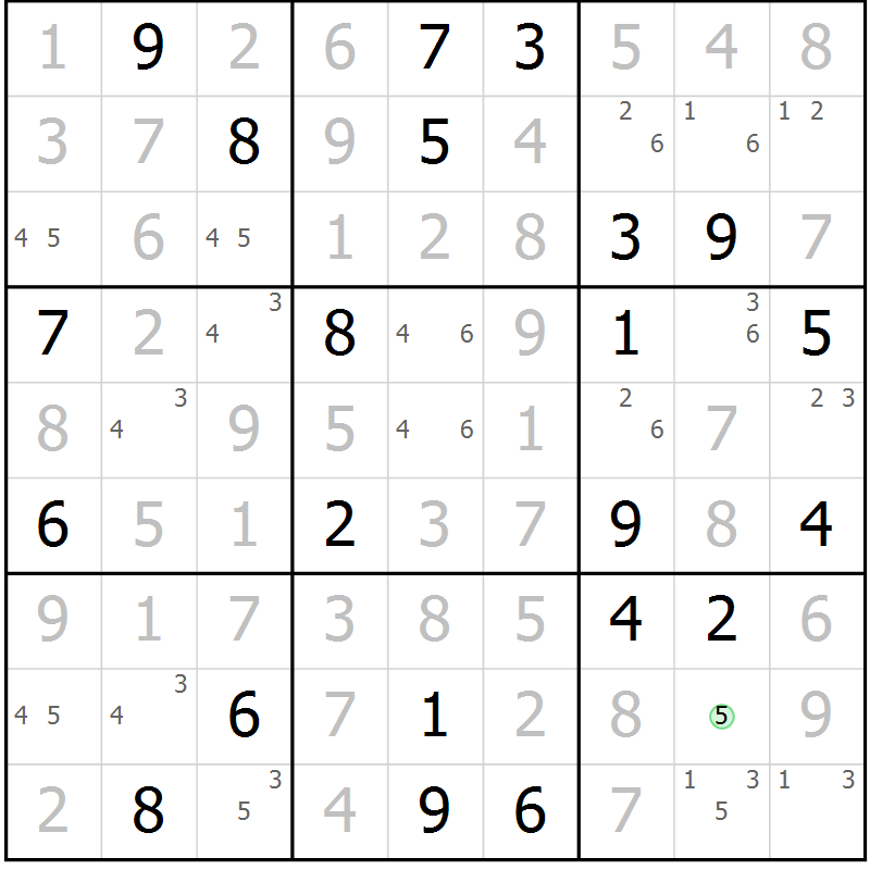 Position des candidats pour la solution de la Gr 20 page 23 du magazine de sudoku Virtuose n° 104