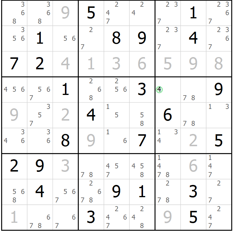 Position des candidats pour la solution de la Gr 35 page 38 du magazine de sudoku Virtuose n° 104