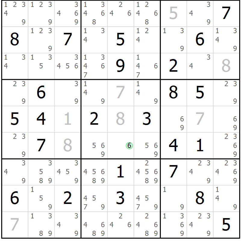 Position des candidats pour la solution de la Gr 37 page 40 du magazine de sudoku Virtuose n° 104