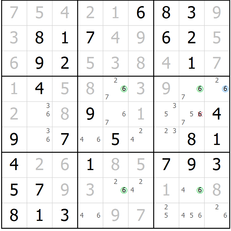 Position des candidats pour la solution de la Gr 38 page 41 du magazine de sudoku Virtuose n° 104