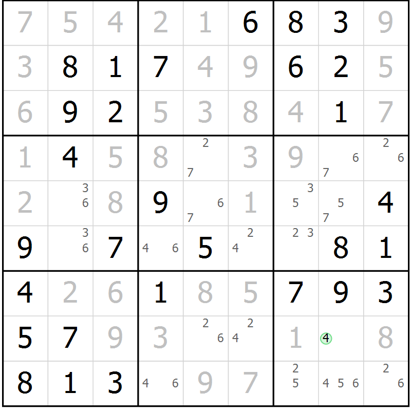Position des candidats pour la solution de la Gr 38 page 41 du magazine de sudoku Virtuose n° 104