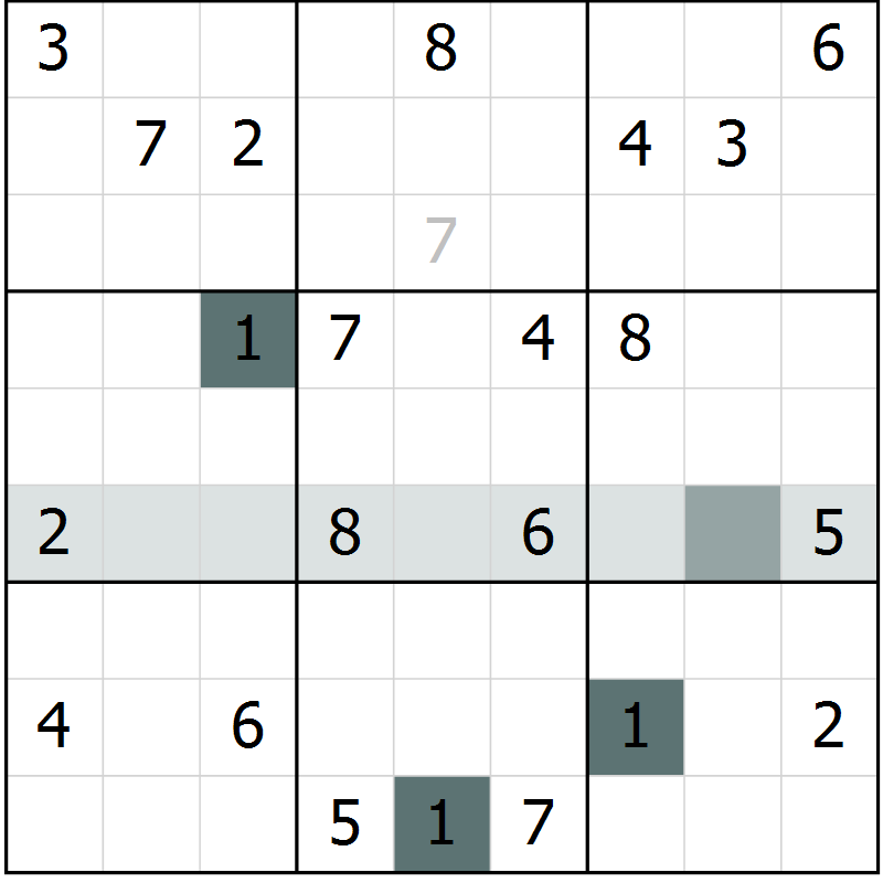 Position des candidats pour la solution de la Gr 4 page 7 du magazine de sudoku Virtuose n° 104